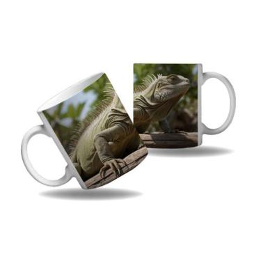 Imagem de Caneca Presente Animais Répteis Iguana Lagarto Gigante Verde - Enjoy S