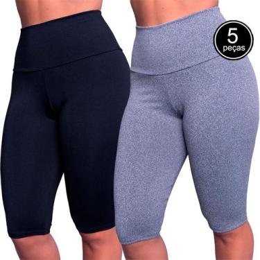 Imagem de Kit 5 Bermudões Fitness Vekyo Modas Feminino Suplex Liso Short Roupa d