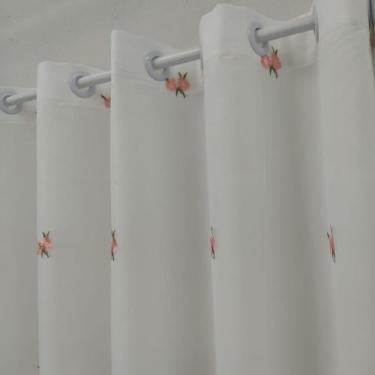 Imagem de Cortina Voil Alto Padrão De Cozinha Copa Luxo Com Forro Microfibra 3,0