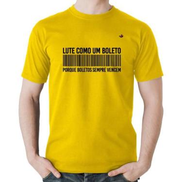 Imagem de Camiseta Algodão Lute como um boleto - Foca na Moda, Amarelo, G