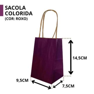 Imagem de 10 Sacola De Papel Kraft Presente Colorida 9,5x7,5x14,5cm - DB, (5038)
