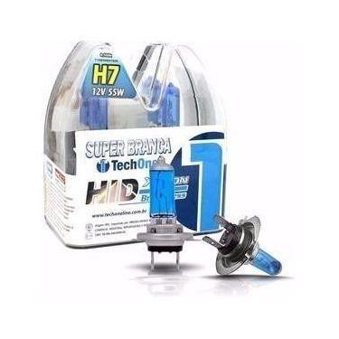 Imagem de Kit Lampada Super Branca Techone H7 55w 8500k + Frete - Pancadão Eletr
