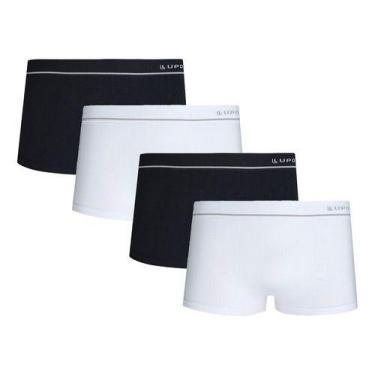 Imagem de Kit Com 4 Cueca Lupo Sunga Microfibra Sem Costura Original, Preto e br