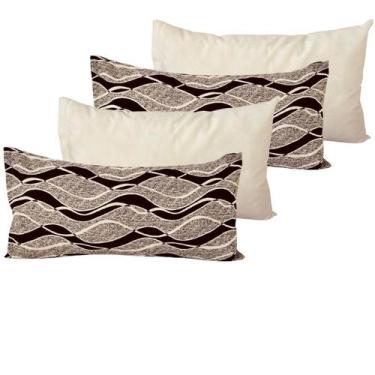 Imagem de Kit 4 Almofadas Decorativas Retangular Sued Jacquard Cheias - INGRID B