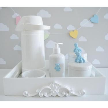 Imagem de Kit Higiene Bebê Porcelana Térmica Quarto K028 Urso - Ciranda Arte Cri