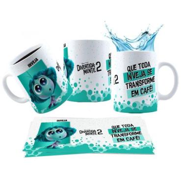 Imagem de Caneca 325ml Divertidamente 2 Personagens Frases Ansiedade - LARANJA E