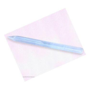 Imagem de Bastão Lápis Pedra Selenita Natural 15cm Massageador - EQUILIBRIO