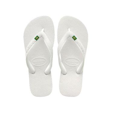 Imagem de Chinelo Havaianas Brasil 4000032 33/46, Branco, 33/34