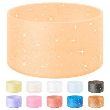 Imagem de Vmini Capa protetora para garrafas, silicone, glitter, compatível com Stanley Tumbler 591 ml–1,18 L, garrafa de água Hydro Flask 355 ml–710 ml, com fundo de 7,1–7,5 cm, base antiderrapante, brilhante