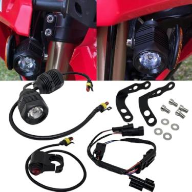 Imagem de FENGYEMOTO Compatible for CRF300L Rally / CRF250L Rally (21- UP) Motorcycle Auxiliary Driving LED Light Kit W/Mount Brackets Wire Harness