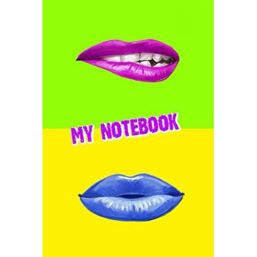 Imagem de Pop Art My Notebook: Drawing of multi-colored lips on the cover. The Pop Art composition notebook wide ruled is perfect for kids, men, women, boys, ... paperback notebook, a dream come true gift.