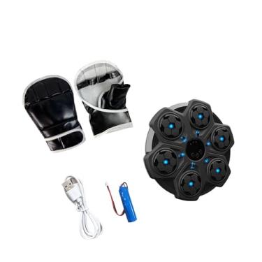 Imagem de oshhni Máquina de Boxe Musical Resposta Eletrônica Treinamento Máquina de Treino Almofada de Soco Interativa Alvo de Boxe Musical para Prática, Preto