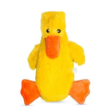 Imagem de FGA MARKETPLACE Brinquedo de pelúcia plano sem recheio, sem barulho, estilo divertido irá divertir o seu cão por horas, recomendado para cães pequenos e médios de 53 cm de comprimento (pato)
