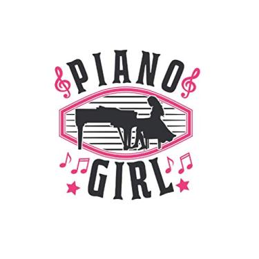Imagem de Piano Notizbuch: Piano Girl Klavier Klavierspieler Pianist Geschenk / 6x9 Zoll / 120 karierte Seiten