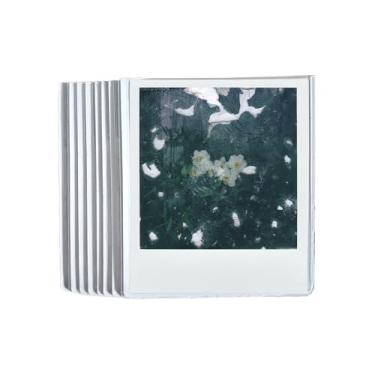Imagem de NONS Moldura magnética para foto instantânea ampla, quadrada, Polaroid 600, i-Type, filmes POP, SQ - 10 peças de capas para fotos de armário de geladeira (branco, quadrado)