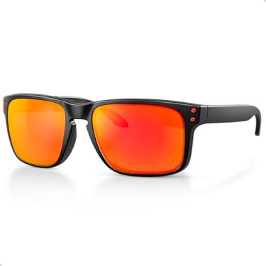Imagem de Óculos de Sol Polarizado Masculino Moda Casual Esportivo Com Proteção Solar UV (LARANJA)
