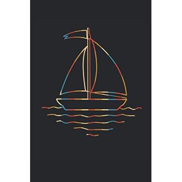 Imagem de One Line Art Line Art Sailboat Sailing Ship Captain Sailing Boat Oder: NOTEBOOK - Funny line art sailboat sailor design, retro gift idea - A5 (6x9) - ... note, book, sketch, planner, birthday