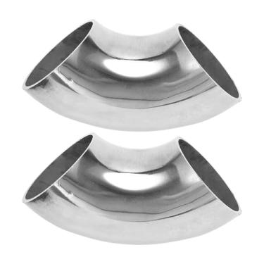 Imagem de Motoforti 2 peças 90 graus curva mandril cotovelo carro modificado tubo de escape tubulação 5.1 cm espessura OD 1,2 mm/18GA 51x125x1,2 mm 201 aço inoxidável 201 peças