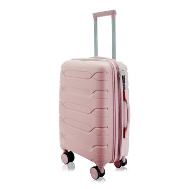 Imagem de Mala de Bordo Rígida em Polipropileno, 10kg, 4 Rodas 360º, com Expansor e Cadeado Segredo P1MB (Rosé Gold A)