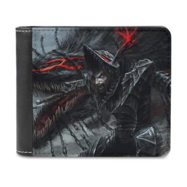 Imagem de Carteira de anime, carteira masculina de couro de mangá, fina, durável, dobrável, com 6 bolsos para cartão de crédito, carteira masculina, D, Anime