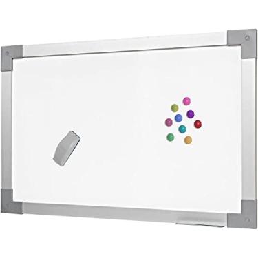 Imagem de Quadro Branco Aço Magnético Moldura Mdf Soft Alumínio Prime STALO, 60x40