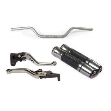 Imagem de Kit Guidão 22mm Esportivo Manopla Jupiter Manete Factor Fazer 150 Ubs 