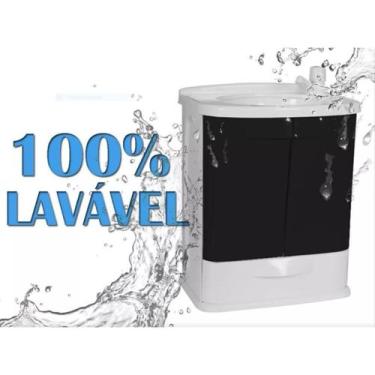 Imagem de Gabinete Lavatório Pia Armário Astra Banheiro Organizador Multiuso Res