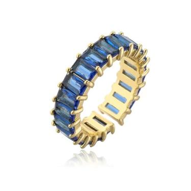 Imagem de Izpack Anel ajustável aberto baguete de zircônia cúbica cristal corte princesa retângulo empilhamento declaração anéis eternidade joias de luxo presentes para mulheres melhores amigas, Cobre, Zircônia