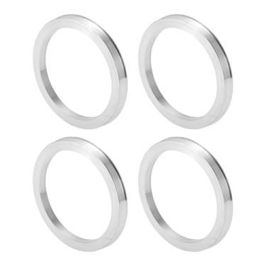 Imagem de INFINAUTO Anéis centralizados no cubo da roda do carro OD 106,1 mm para ID 87,1 mm eixo central de rodas amortecedores Hubrings liga de alumínio tom prata durável