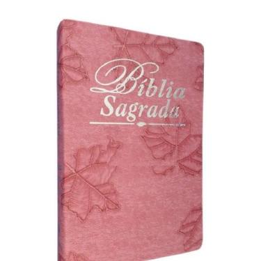 Imagem de Biblia Evangelica Rosa Feminina Letra Grande Com Harpa - King Croos