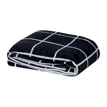 Imagem de Manta Microfibra Para Cama Solteiro Estampa Grid 2,20 x 1,50 Soft Aust