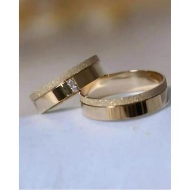 Imagem de Par de Alianças de Ouro 18k 6mm 8 gramas Casamento Noivado - Sheju Joi