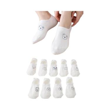 Imagem de Meias Femininas Divertidas - 5 Pares de Meias Confortáveis com Estampa