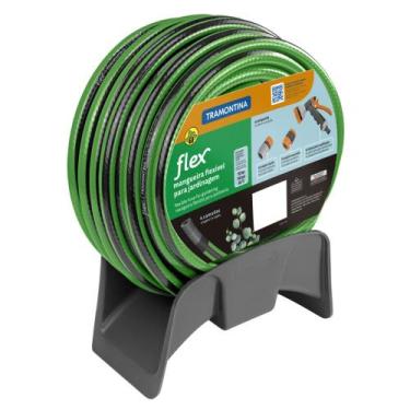 Imagem de Mangueira Flex para Jardim Tramontina Verde com Faixa Preta em PVC 4 C
