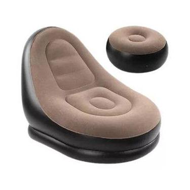 Imagem de Sofá Poltrona Inflável Impermeável com Puff e Almofada de Pé  Conforto