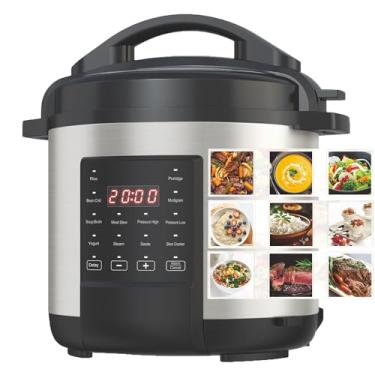 Imagem de EMB Panela Multicooker Ironblade 7 Em 1, 6 Litros, 1000 W, Aço Inoxidável, Panela De Pressão Programável, Panela Elétrica, Máquina De Arroz, Vaporizador, Frigideira, Aquecedor De Alimentos, Máquina
