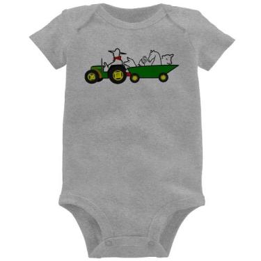 Imagem de Body Bebê Fazendeiro - Foca na Moda, Cinza, P