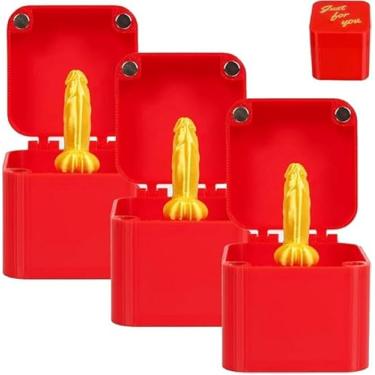 Imagem de 3 pacotes de dedo em uma caixa, presentes de dedo, caixa surpresa de dedos, caixa de dedo, diversão só para você, dedo em caixa para presente de aniversário de Natal, meias de Natal para crianças e