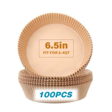 Imagem de OOTDAY Forros de papel para fritadeira a ar, 100 peças de papel pergaminho redondo, acessórios de fritadeira antiaderente, frigideira, fritadeiras a ar à prova de óleo para fritadeira a ar de 2 a 4