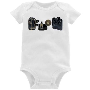 Imagem de Body Bebê Câmeras Vintage - Foca na Moda, Branco, M