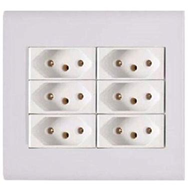 Imagem de Tomada Séxtupla Tramontina Linha Liz com Placa 20A 4x4