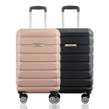 Imagem de Kit Duas Malas De Bordo Rígidas 360º - Gladiador B3, Preto, Rose gold,