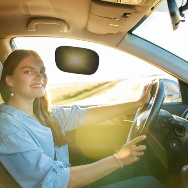 Imagem de Pacote com 4 mini persianas de janela com aderência estática - Sombra solar automotiva lateral do carro, bloqueador de brilho solar para dirigir, viseira de sol com aderência estática para bebê,