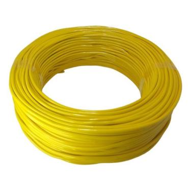 Imagem de Cabo Flexivel 4mm Com 50 Metros Fio Eletrico 4mm, Amarelo