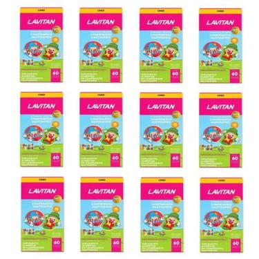 Imagem de Kit 12 Suplemento Lavitan Kids Tutti-Frutti 60 Cpr - Cimed