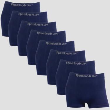 Imagem de Kit 8 Cuecas Boxer Masculina Reebok Original Lisa Premium, 8 marinho, 