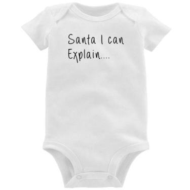 Imagem de Body Bebê Santa I can explain - Foca na Moda, Branco, GG