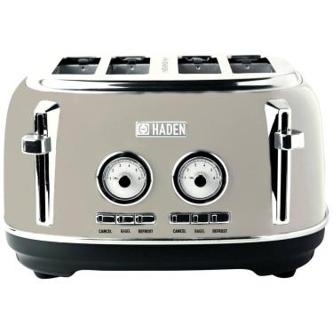 Imagem de Torradeira Elétrica 4 Fatias com Função Descongelar e Bandejas de Migalhas Removíveis, 110V 1500W, Haden 75039, Cinza