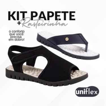 Imagem de Kit 2 Pares Sandália Chinelo Ortopédico Feminino Rasteira Massageadora