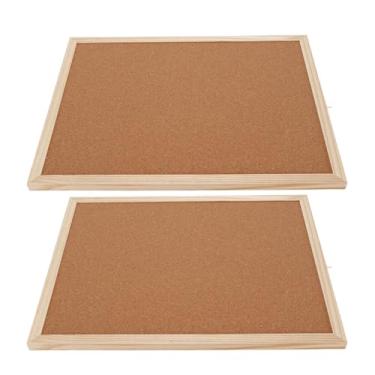 Imagem de 2PCS Cork Placas 30x40cm, Com Moldura de Madeira, Leve e Fácil de Instalar, Tábua de Aviso de Memorando Acabamento de Cortiça para Paredes de Escritório Decorativo Pino de